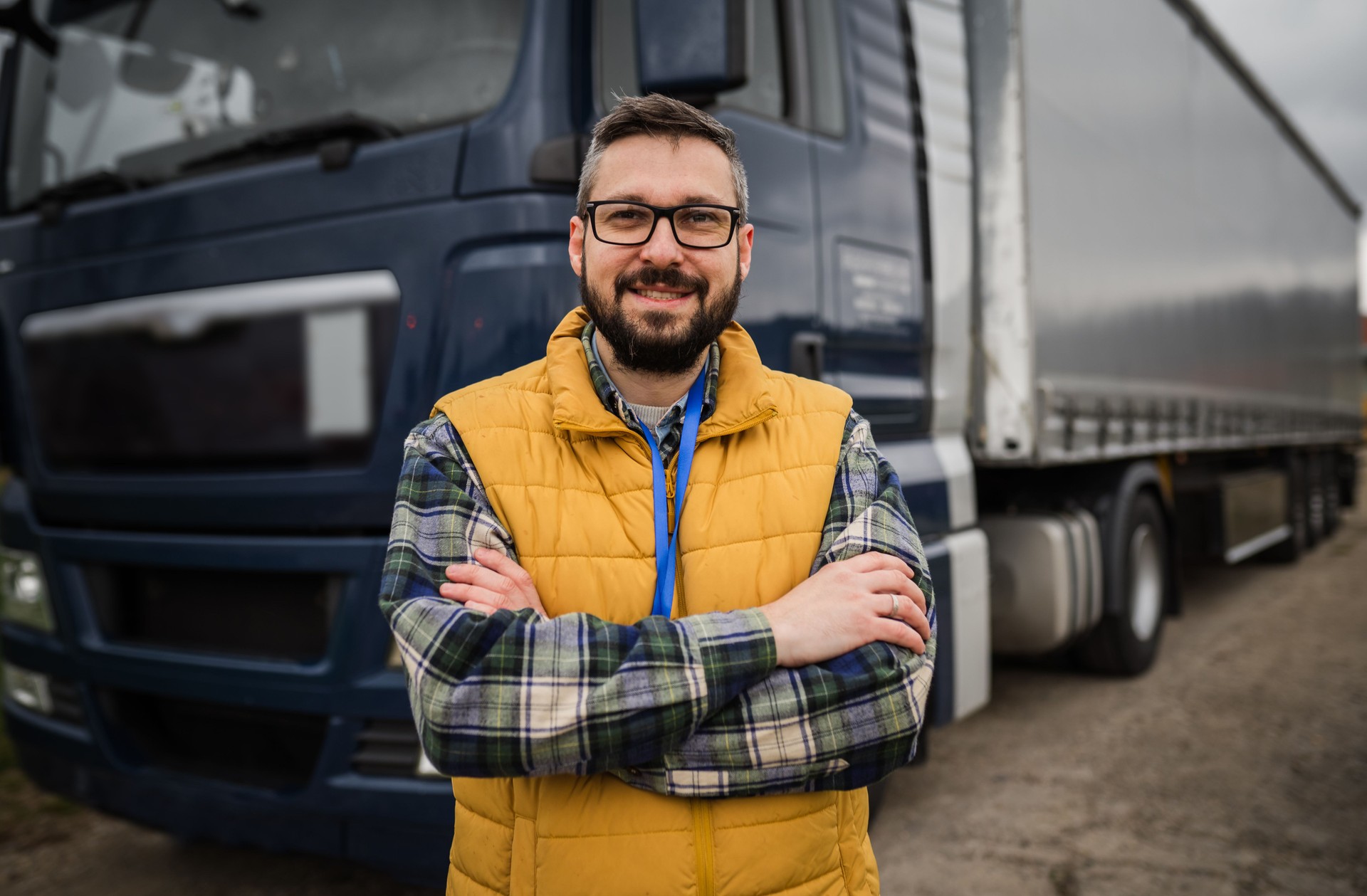 Handsome truck driver